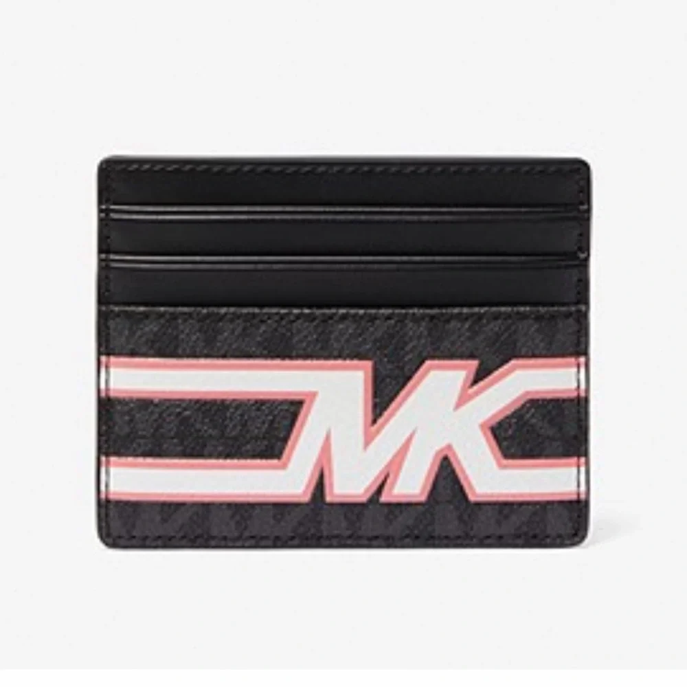 MICHAEL KORS MENS Cooper Graphic Logo Tall Card Case Style# 36S3LCOD2B PINK  NWT